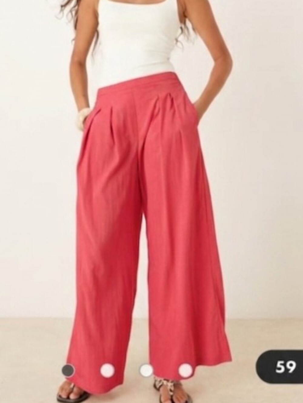 mango Women's Wide-Leg Pink Pants Size 4/36